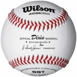 [ 7 ] Wilson A1066B DM1 Dixie Boys And Majors Regular Season Baseballs