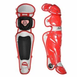 All-Star Adult System 7 Pro Leg Guards -Baseball Apparel Shop AllStarSystem7LG30WPROScarletLegGuards.1 04387.1596051239